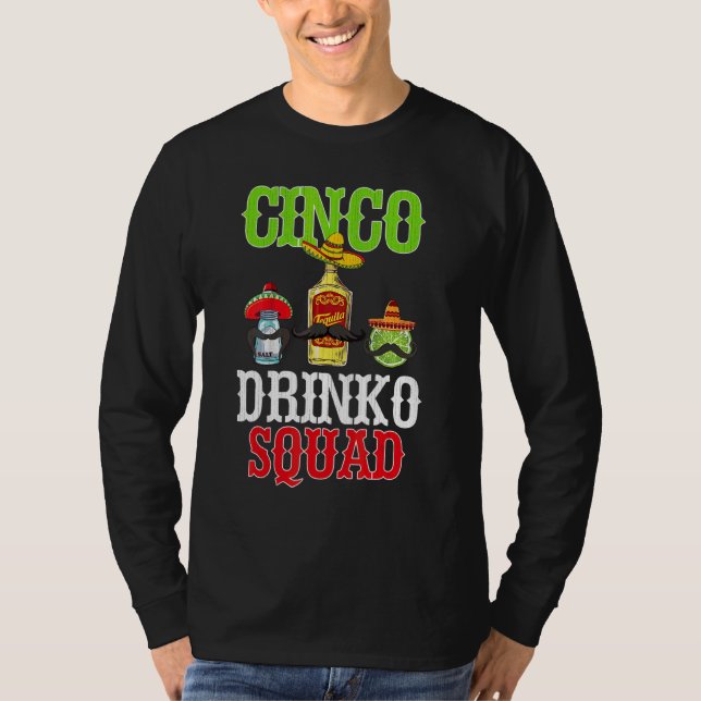 Camiseta Cinco Drinko Squad Cinco De Mayo Mexicano Fiesta P (Frente)