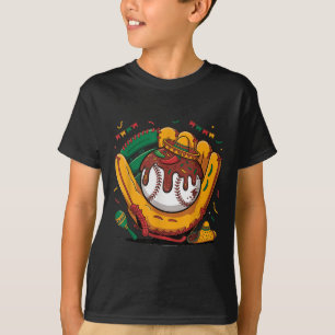 Camiseta Cinco Engraçado De Mayo Baseball Glove Permite Fie