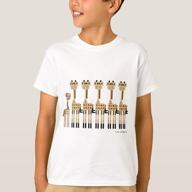 Camiseta Cinco GIRAFAS mais um (Frente)