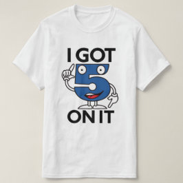 Camiseta Cinco Hip Hop Azul e Branco