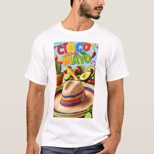 Camiseta Cinco Ideias Engraçadas De Mayo Eu Acertaria Os Ho (Frente)