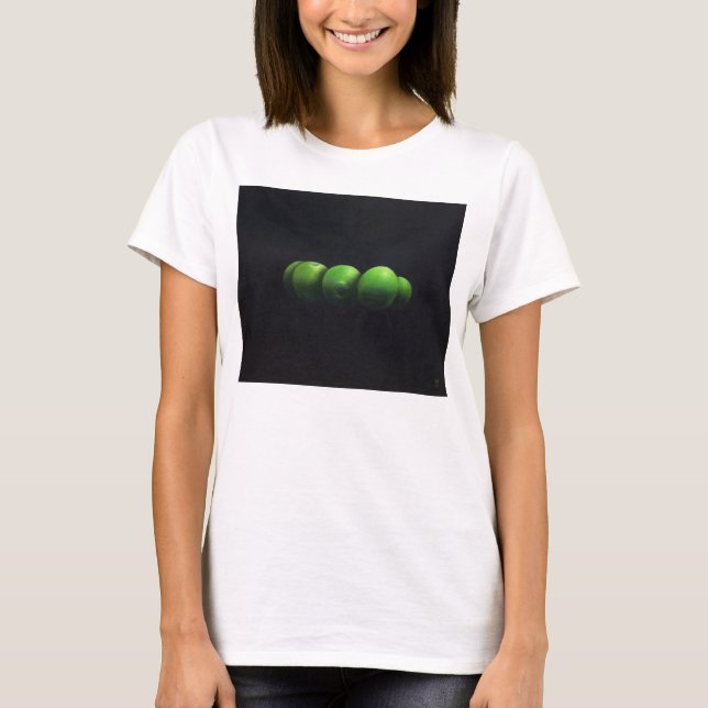 Camiseta Cinco maçãs verdes (Frente)