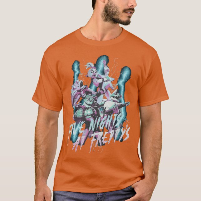 Camiseta Cinco Noites No Freddys 90s retrô (Frente)