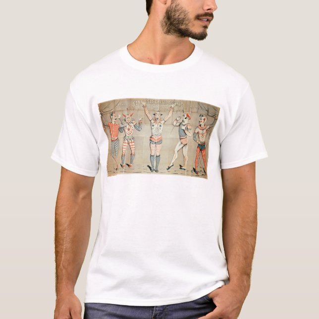Camiseta Cinco palhaços comemorados unidos às areias (Frente)