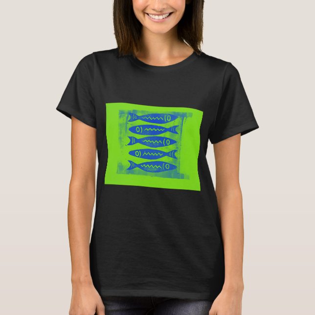 Camiseta Cinco peixes funky (Frente)