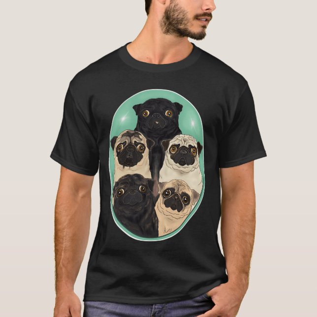 Camiseta Cinco Pugs por FivePugs (Frente)