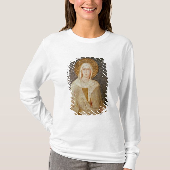 Camiseta Cinco santos, detalhe de St. Clare (Frente)