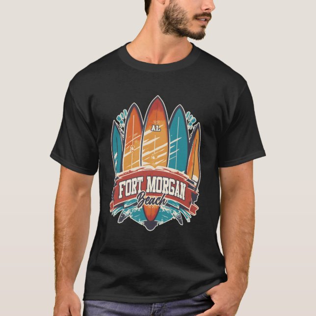 Camiseta Cinco surfboards Fort Morgan Beach Al (Frente)