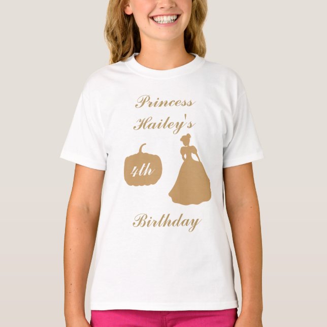Camiseta Cinderela Aniversário Princesa T-Shirt (Frente)