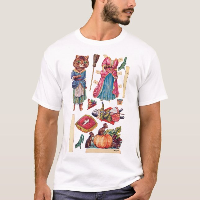 Camiseta Cinderela, Boneca de Papel, Louis Wain (Frente)