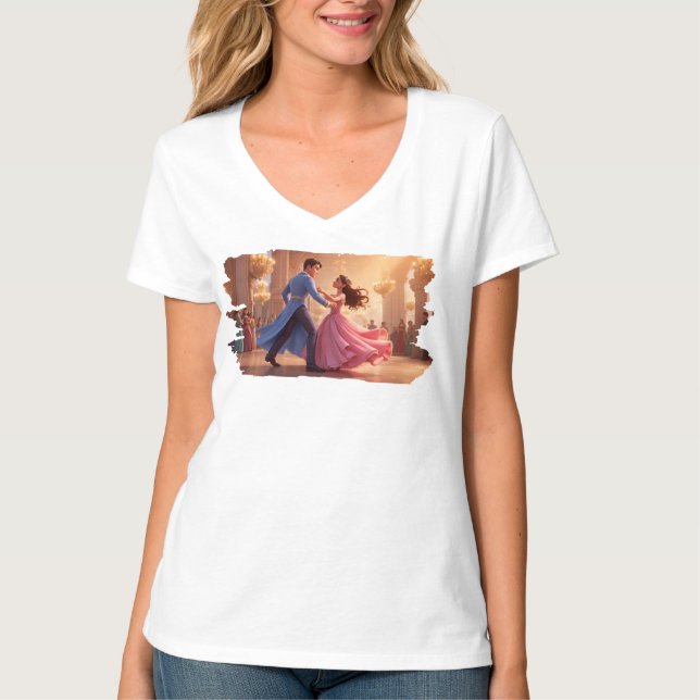 Camiseta Cinderella and Prince Dancing – Enchanted Ballroom (Frente)
