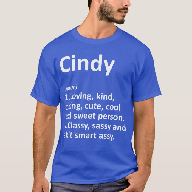 Camiseta CINDY Definition Personalized Name Funny Birthday  (Frente)