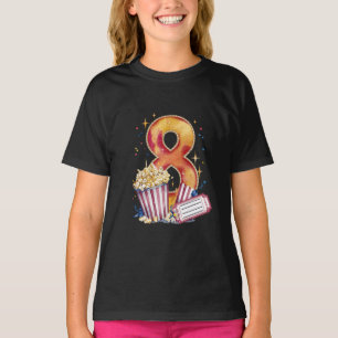 Camiseta Cinema 8.º aniversário com Popcorn Sta Fresca