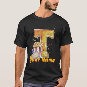 Camiseta Cinemático inicial de bilhetes de pipoca T persona