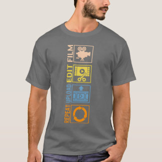 Camiseta Cinematografia Filme Editar Carregar Repetir Diver