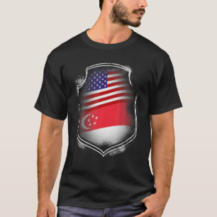 Camiseta Cingapura EUA sinaliza singapura americana