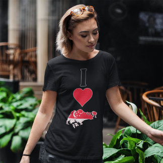 Camiseta Cingapura Vertical I Love Singapura Flag Map