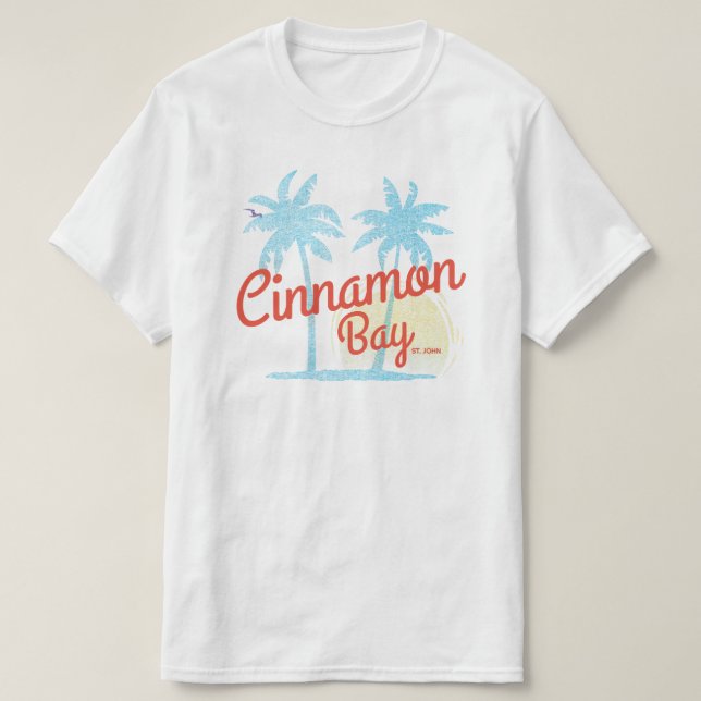 Camiseta Cinnamon Bay USVI Vintage Beachwear (Frente do Design)