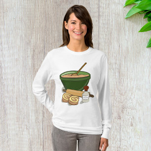 Camiseta Cinnamon Roll Baking Ingredientes Cozy Kitchen