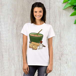 Camiseta Cinnamon Roll Baking Ingredientes Cozy Kitchen