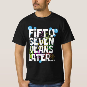 Camiseta Cinquenta e sete anos depois, engraçada 57ª Festa