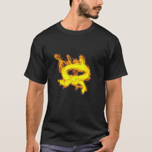 Camiseta Cinto de Karatê Preto Chamas de Fogo Clássico Arte