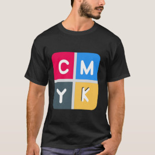 Camiseta Cinto, magenta, amarelo e chave CMYK