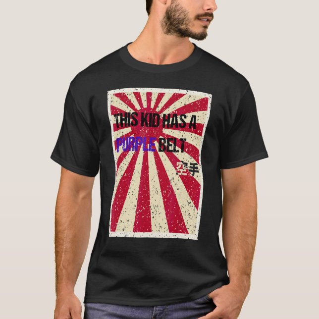 Camiseta Cinto Roxo de Karatê Clássico para Jovens (Frente)