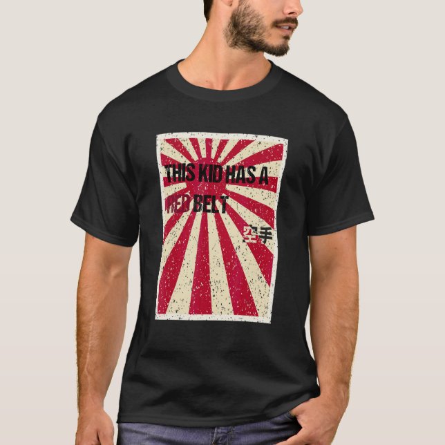 Camiseta Cinto Vermelho Juvenil de Karatê Clássico (Frente)