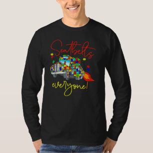 Camiseta Cintos de Segurança Todos Consciência do Autismo E