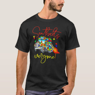 Camiseta Cintos de Segurança Todos Conscientização sobre Au