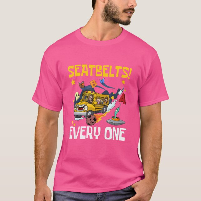 Camiseta Cintos De Segurança Todos Os Condutores De Ônibus  (Frente)