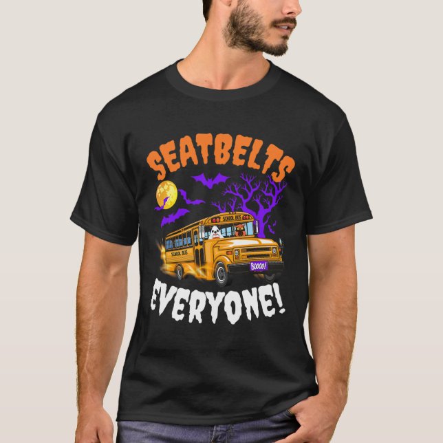 Camiseta Cintos De Segurança Todos Os Mágicos Ônibus Escola (Frente)