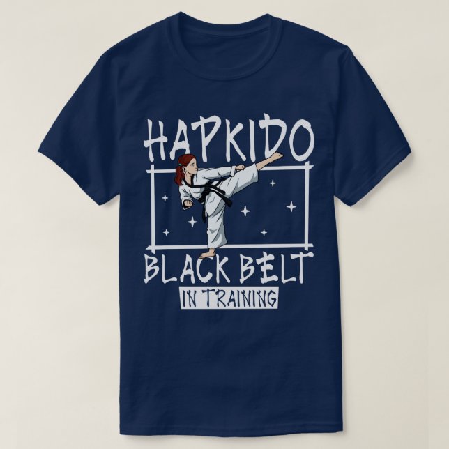 Camiseta Cinturão negro em formação Hapkido (Frente do Design)