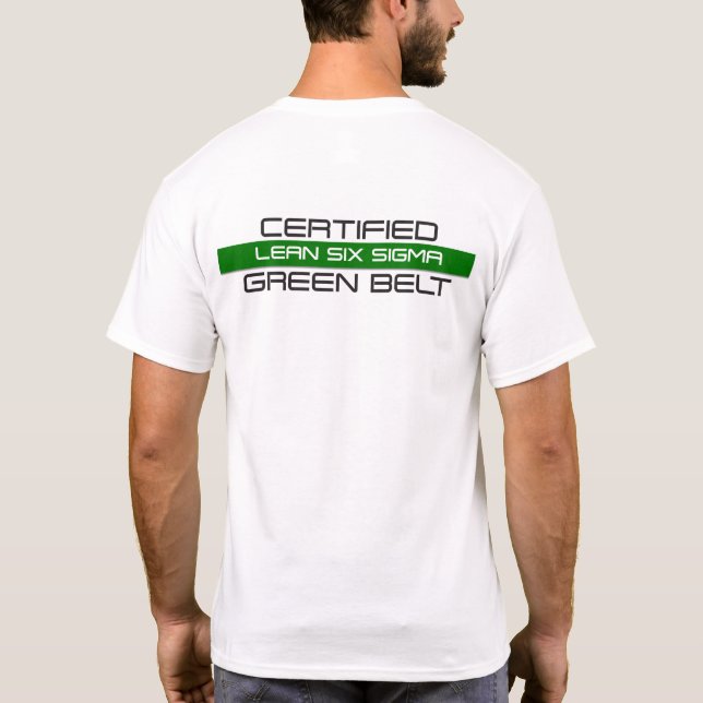 Camiseta Cinturão Verde Lean Six Sigma (impressão traseiro) (Verso)