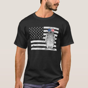 Camiseta Cinza Africana, 4 de julho, Pat da bandeira americ