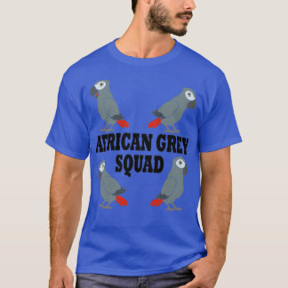 Camiseta Cinza Africana de Papagaio-Cinto Irônico Dizendo
