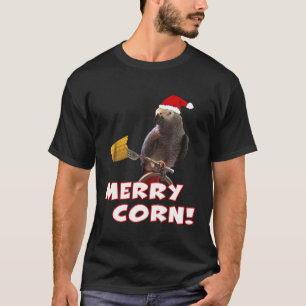 Camiseta Cinza africana Engraçada Feliz de Corno de Natal