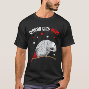 Camiseta Cinza Africana Papagaio Mãe Adora Mulheres Engraça