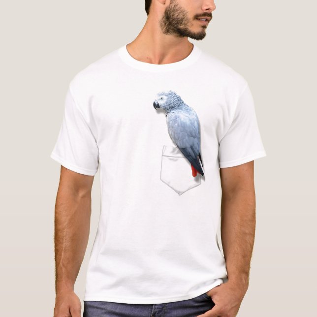 Camiseta Cinza africano em seu bolso (Frente)