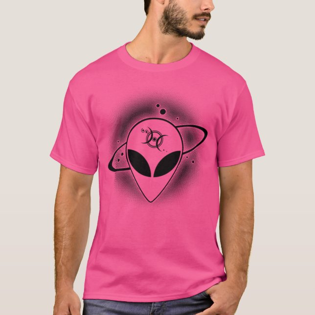 Camiseta Cinza Alienígena 01 Escuro na parte frontal do Che (Frente)