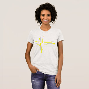 Camiseta Cinza amarela bloqueia arte Abstrato