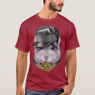 Camiseta Cinza anã-anã que veste o Boné rapper Hip Hop