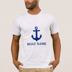 Camiseta Cinza Ancoradora do nome do navio náutico