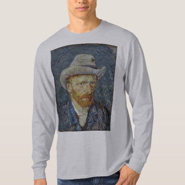 Camiseta Cinza Autoretrato Van Gogh Sentiu Ódio Na Pintura (Frente)