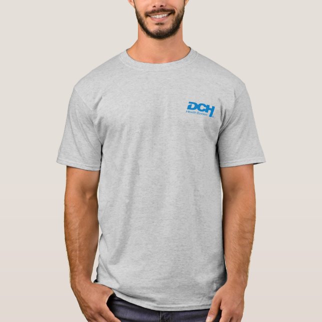 Camiseta Cinza básica - Logotipo azul DCH (Frente)