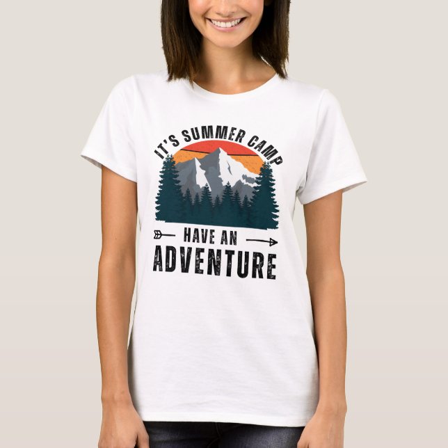 Camiseta Cinza Branca Vintage Retro Mountain Adventure Basi (Frente)