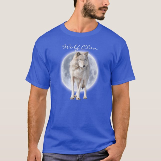 Camiseta Cinza branca Wolf & Full Moon WOLF CLAN Willife Ar (Frente)