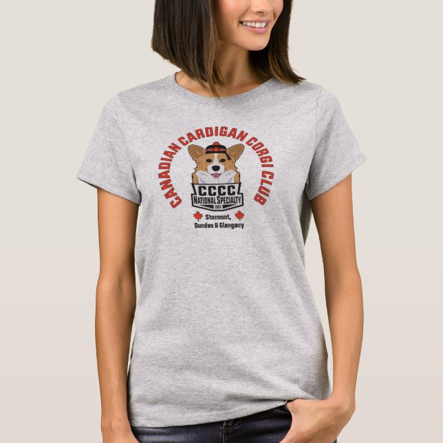 Camiseta Cinza canadense Cardigan Corgi Club (Frente)