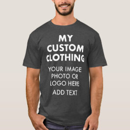 Camiseta cinza carvão personalizada para HOMENS